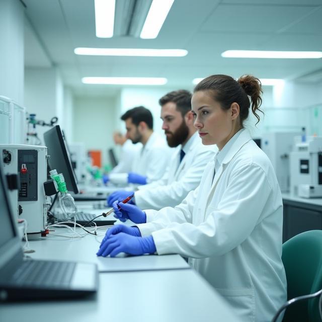 Technicians running lifecycle tests in eco-certified lab